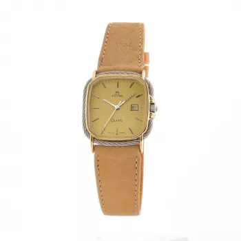 TETRA Watch Women 125-C (27mm) - Kvarts-analoog, roostevabast terasest korpus, valge sihverplaat, nahast rihm
