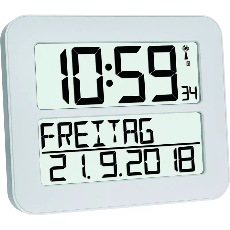 TFA 60.4512.02 TIMELINE MAX raadiojuhitav äratuskell valge