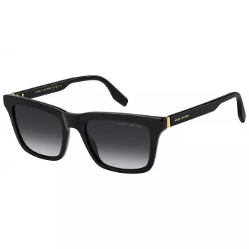 THE MARC JACOBS MARC846S807 Meeste ruudukujulised päikeseprillid - must atsetaatraam, hallid polükarbonaat läätsed, UV400 kaitse