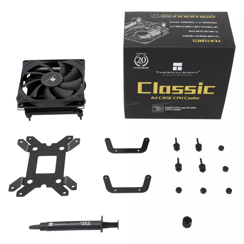 Thermalright AXP90-X36 Black madala profiiliga protsessorijahuti, 92mm PWM ventilaator, ITX, Intel ja AMD