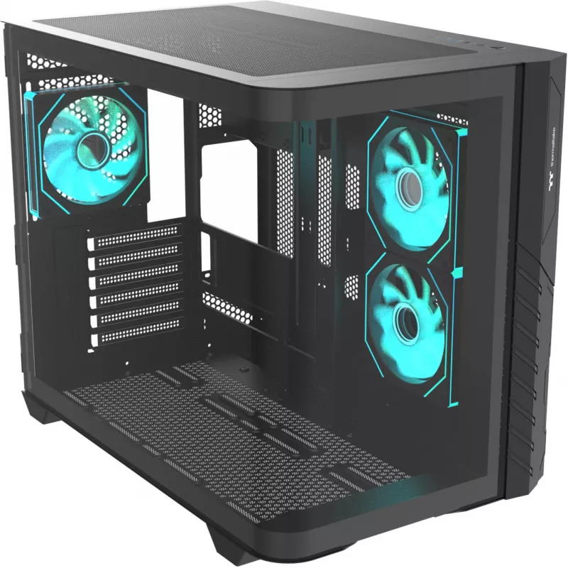 Thermaltake Vision 330 CR ARGB SE Edition Mid Tower korpus, must, 3x karastatud klaaspaneel, 3x CT140 ARGB ventilaatorit