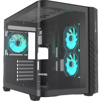Thermaltake Vision 330 CR ARGB SE Edition Mid Tower korpus, must, 3x karastatud klaaspaneel, 3x CT140 ARGB ventilaatorit