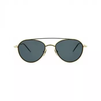 Thom Browne TB109ATGLDBLK Unisex Aviator Päikeseprillid Titaanraamiga Tumeroheliste Läätsedega 53/20/141 mm