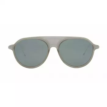 Thom Browne TB809BGRYSLV5 Unisex Päikeseprillid - Hall raam, hõbedased peegelläätsed, 55/18/145 mm