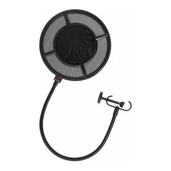 THRONMAX P1 kahekihilise nailonvõrguga popfilter 350 mm gooseneck-varre ja universaalse kruvistikuga, must
