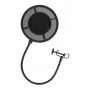 THRONMAX P1 kahekihilise nailonvõrguga popfilter 350 mm gooseneck-varre ja universaalse kruvistikuga, must