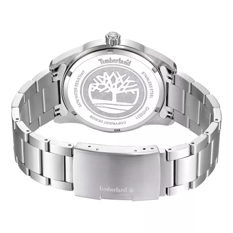 Timberland Henniker II meeste kvartsanaloogkäekell 45 mm roostevaba teras sinine sihverplaat pruun nahk