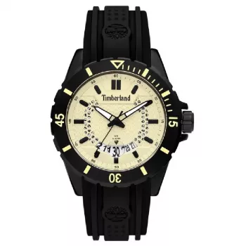TIMBERLAND Meeste Medford 46mm Beež Sihtmusta Silikoonrihmaga Kvartskell 15578JSB-14P