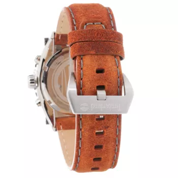 Timberland meeste käekell TBL1331JS-02C 45mm roostevabast terasest kvarts-analoog musta sihverplaadi ja pruuni nahkrihmaga