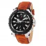 Timberland meeste käekell TBL1331JS-02C 45mm roostevabast terasest kvarts-analoog musta sihverplaadi ja pruuni nahkrihmaga