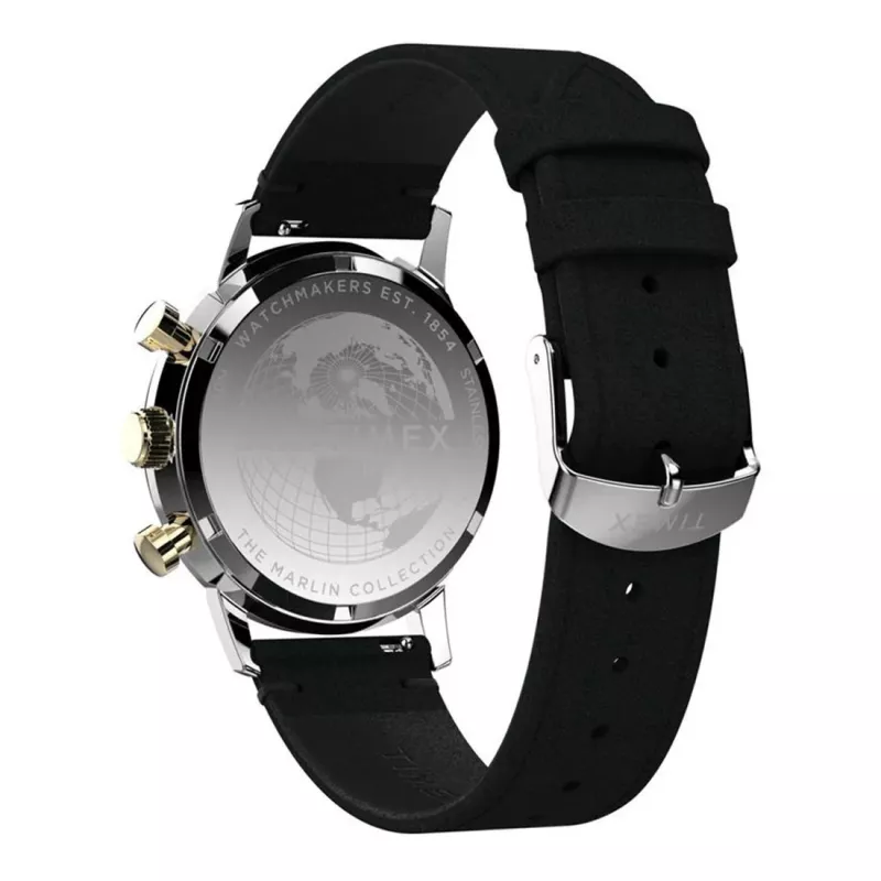Timex meeste Expedition Scout TW2W60300A analoogkvartskell - 43mm, must sihverplaat, pruun nahkrihm, INDIGLO öövalgus