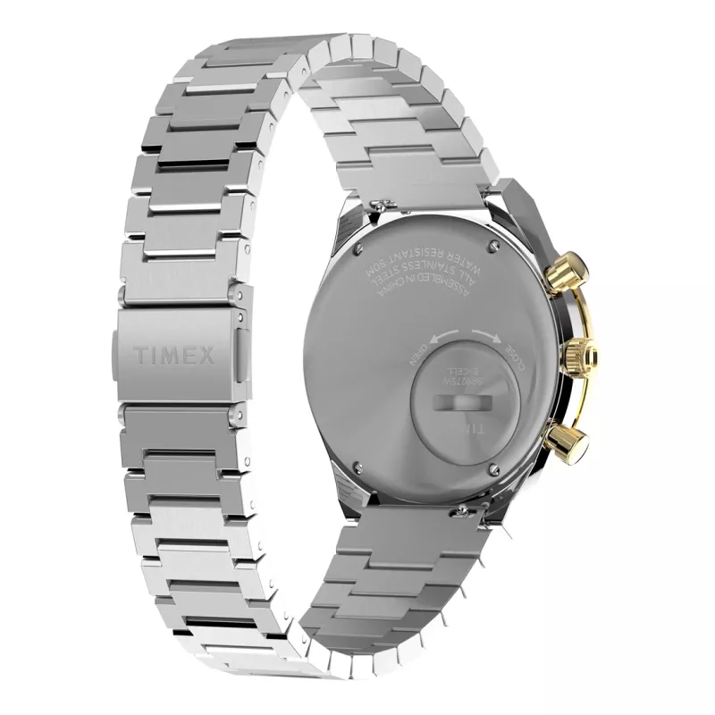 Timex meeste TW2W64200 kvartskell pruuni nahkrihma ja musta sihverplaadiga, 40mm