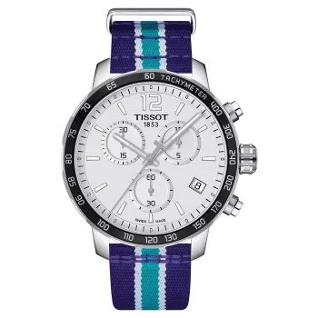 TISSOT PRS 516 Meeste Šveitsi kvartskronograafkell 42mm hõbedase numbrilaud ja pruuni nahkrihmaga T095417170373