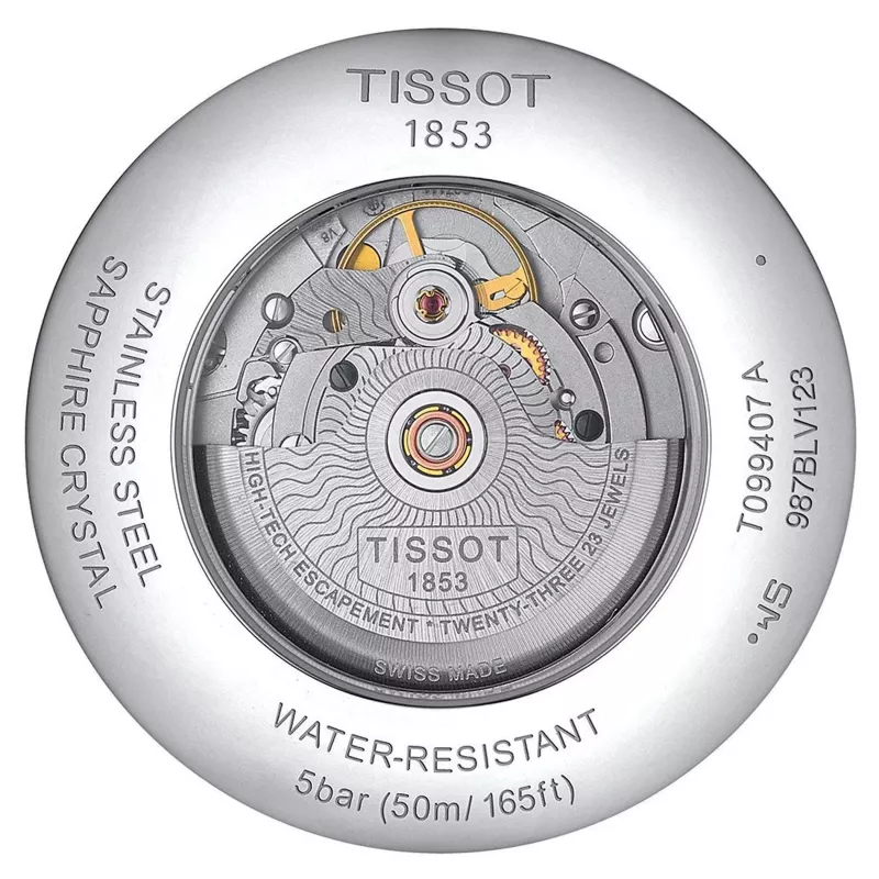 TISSOT T-Classic Chemin des Tourelles meeste automaatkell 42mm hõbedane sihverplaat roostevaba terasest käevõru T099407110370