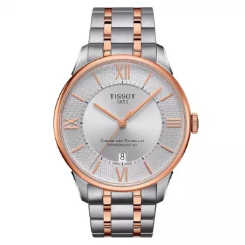 TISSOT T-Classic Chemin des Tourelles meeste automaatkell 42mm roostevabast terasest roosakullast PVD-kattega