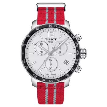 TISSOT T-Sport Chrono XL Classic meeste käekell 42mm hõbedane sihverplaat sinine tekstiilist rihm Šveitsi kvartskronograaf T09541717037