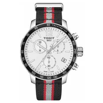 TISSOT T-Sport PRC 200 meeste Šveitsi kvartskronograafkell 42mm roostevabast terasest musta sihverplaadiga