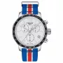 TISSOT T-Sport Quickster meeste kronograafkell, 42mm, hõbedane sihverplaat, sinine ja punane nailonrihm T09541717371