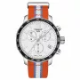 TISSOT T-Sport Quickster meeste Šveitsi kvartskronograafkell 42mm valge sihverplaadiga valge silikoonrihmaga T09547170371