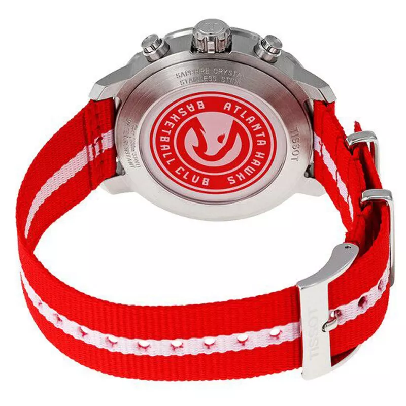 TISSOT T-Sport Quickster meeste käekell T0954177037 42mm Šveitsi kvartskronograaf musta numbrilaual ja NATO rihmaga