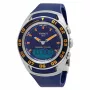 TISSOT T-Touch II meeste käekell T056420270410 - 45mm titaankorpus, sinine kummist rihm, Šveitsi kvartskronograaf koos kõrgusemõõtja, baromeetri, kompassi ja termomeetriga