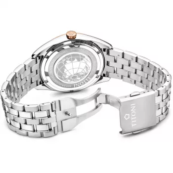 TITONI Airmaster meeste Šveitsi automaatkell 878SRG-657 41mm roosakuldne PVD roostevaba teras pruun nahk