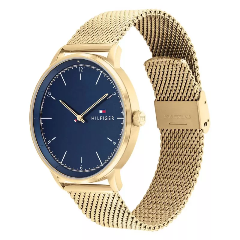 Tommy Hilfiger meeste 1791877 analoogkvartskell 43mm roostevabast terasest sinise sihverplaadiga