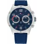 Tommy Hilfiger meeste 1792027 analoogkvartskell 44mm sinise numbrilaual ja hõbedase roostevaba terasega