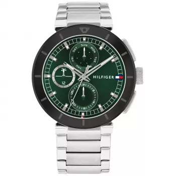Tommy Hilfiger Men's 1792117 Quartz Analogue Watch 44mm Stainless Steel Blue Dial Silver-tone Strap