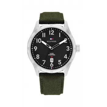 Tommy Hilfiger Meeste Damon Kvarts Analoogkell 1710593 43mm Sinise Sihtnumbri ja Roostevaba Terasega