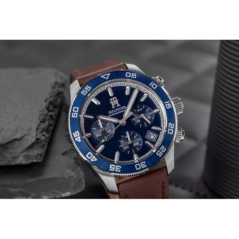 Tommy Hilfiger meeste Damon kvartskell 1792163 41mm roostevabast terasest sinise numbrilaual
