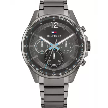 Tommy Hilfiger Men's Decker Quartz Watch 1791975 44 mm Blue Dial Stainless Steel Mesh