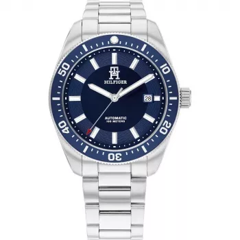 Tommy Hilfiger meeste käekell 1710591 40mm roostevaba teras sinine sihverplaat pruun nahk
