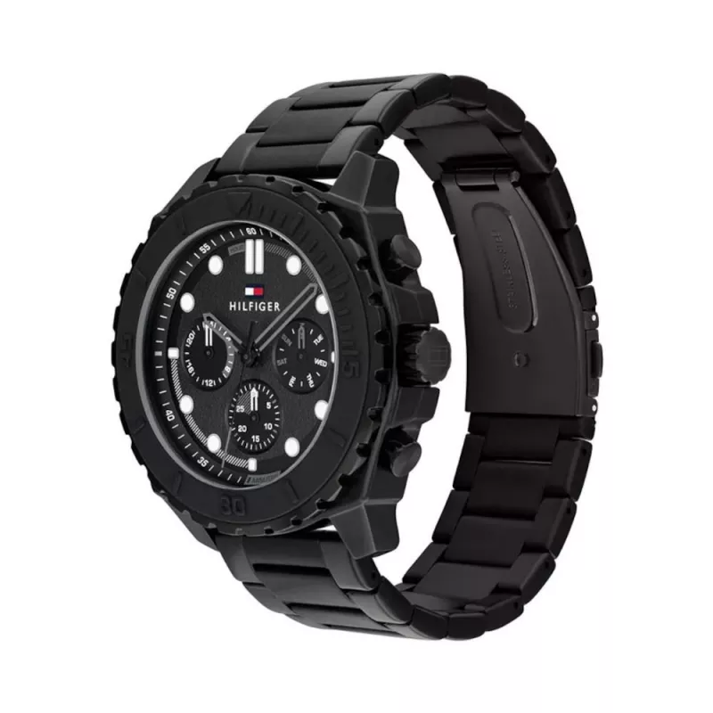 TOMMY HILFIGER meeste käekell 1710690 49mm sinine silikoon roostevaba teras kvarts