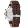 Tommy Hilfiger Men's Watch 1791987 44mm Stainless Steel Case Brown Leather Strap Blue Dial
