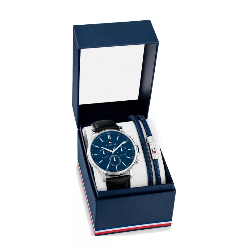 Tommy Hilfiger meeste käekell 2770161 - 44mm sinise numbrilaud ja roostevabast terasest käevõru