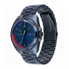 Tommy Hilfiger Men's Watch TH1791689 44mm Blue Dial Brown Leather Strap