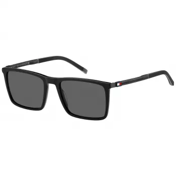 TOMMY HILFIGER TH-2077-S-807 Meeste päikeseprillid, must raam, hallid läätsed, 55/19/145 mm