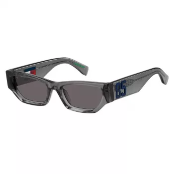 TOMMY JEANS Naiste päikeseprillid TJ-0093-S-KB7 - Must raam, hallid läätsed, 55/18/145 mm