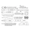 Top Tools 100-osaline 1/4 tolli ja 3/8 tolli pesa- ja tööriistakomplekt kroomvanaadiumterasest, 72-hambalise pöördmutrivõtmega ja puhutud vormiga kohvriga