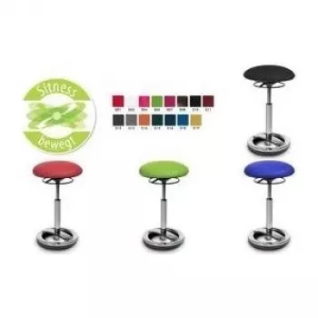 Topstar Sitness High Bob ergonoomiline taburet, must polüesteriste, astmeline kõrgusregulatsioon 580-830 mm, poleeritud alumiiniumist rõngasalus, kandevõime 110 kg SU59 BR0