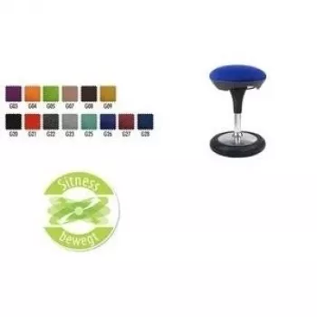 Topstar Sitness SI69 G20 ergonoomiline püsttool, kõrgusreguleeritav 43-56 cm, must polüolefiinist iste, kummeeritud ümmargune alus, GS-testitud