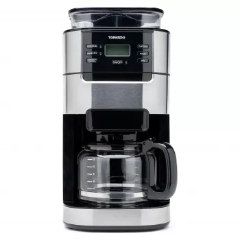 Tornado TCM1025A-GS filtrkohvimasin veskiga, 1.25L, 1000W, roostevaba teras/must