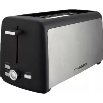 Tornado TTA-7402-GS röster - 2 viilu 1400W pop-up röster 7 pruunistustasemega, must/hõbe