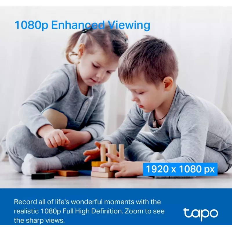TP-Link Tapo C200C pööratav kodune turvakaamera Wi-Fi - 1080p Full HD, 360° horisontaalne ulatus, kahesuunaline heli, öönägemine kuni 9m, MicroSD kuni 256GB, valge