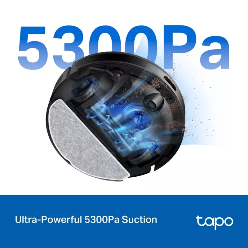 TP-Link Tapo RV20 Max Plus robottolmuimeja ja -mopiga, automaatse tühjendusjaamaga, LiDAR-navigatsiooniga, 4200 Pa imemisvõimsusega, 2600 mAh akuga, Wi-Fi, Alexa ja Google Assistant