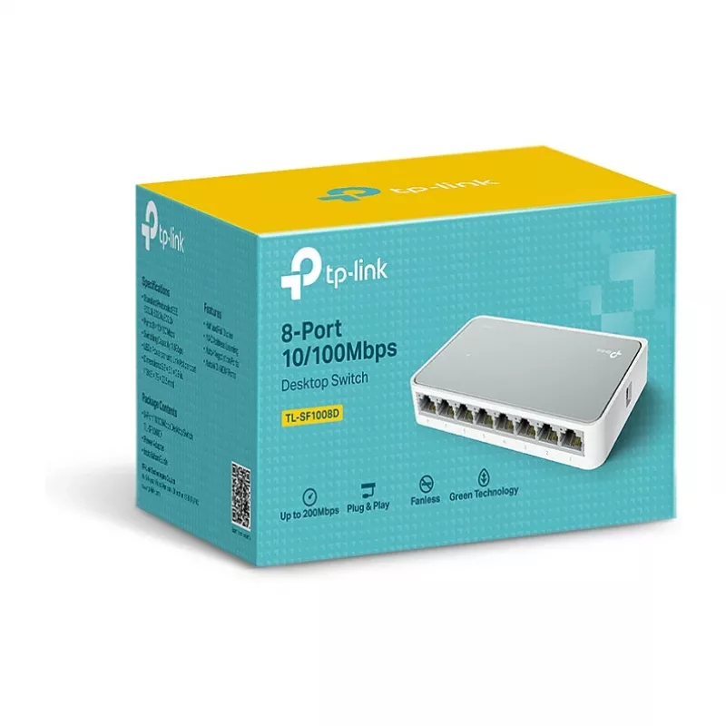 TP-Link TL-SF1008D V12.4 8-pordiline 10/100Mbps Fast Ethernet lauaarvuti kommutaator