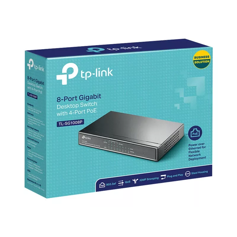 TP-Link TL-SG1008P 8-porti Gigabit laua-PoE+ lüliti, 4 PoE porti, 64W eelarve, metall TL-SG1008P(UN)