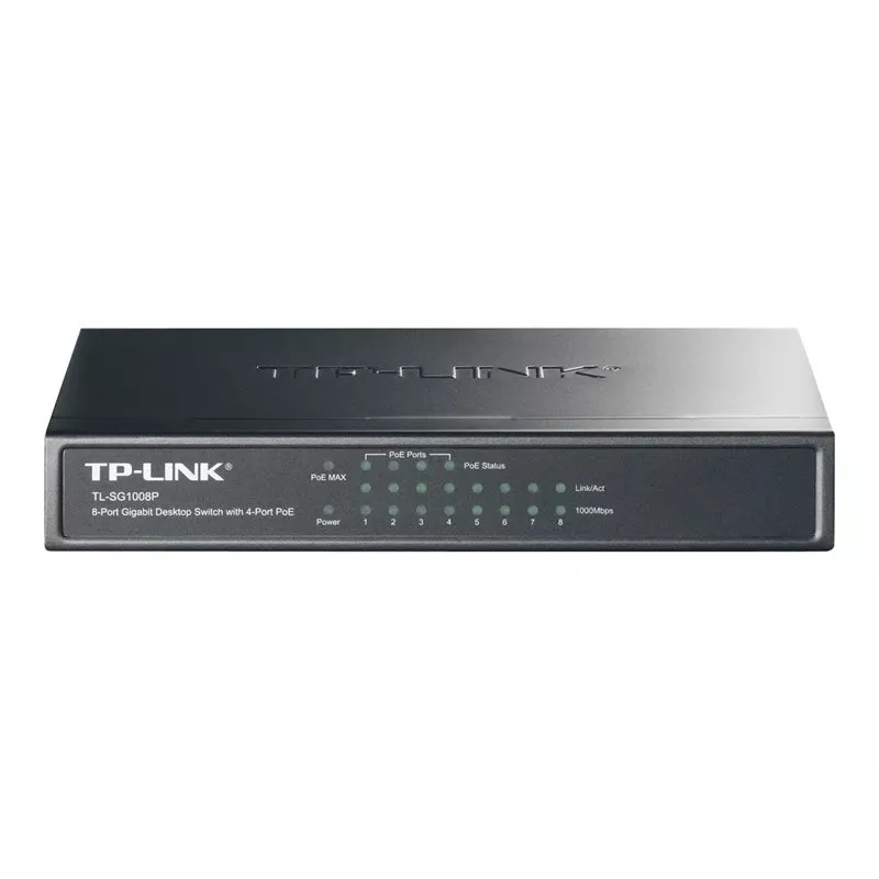 TP-Link TL-SG1008P 8-porti Gigabit laua-PoE+ lüliti, 4 PoE porti, 64W eelarve, metall TL-SG1008P(UN)