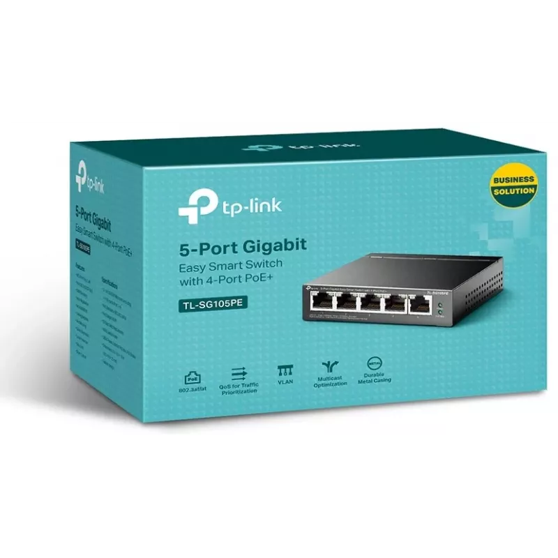 TP-Link TL-SG105PE Easy Smart Gigabit Switch 4-Port PoE+